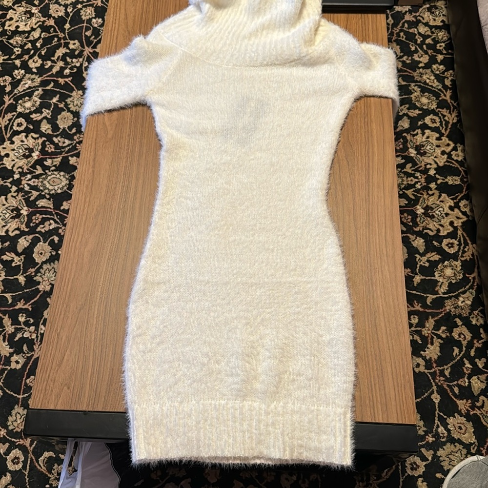 Iris fuzzy cowl neck sweater dress size small
